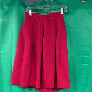 Red medium length skirt